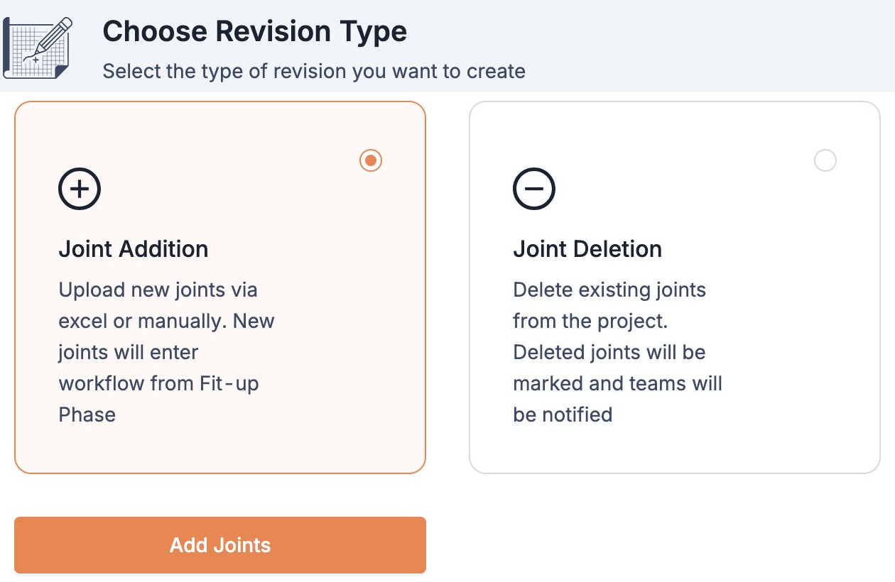 Draftsman creating a revision: joint addition or joint deletion
